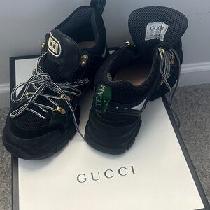 Gucci Black and Gold Athletic Shoes